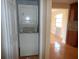 Stackable washer and dryer in a laundry closet at 7101 Green St, New Port Richey, FL 34652