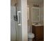 Bathroom with shower, toilet, and vanity at 7101 Green St, New Port Richey, FL 34652
