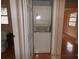 Stackable washer and dryer in a closet at 7101 Green St, New Port Richey, FL 34652