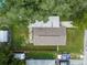 Aerial view of house and backyard, showing a shed at 7024 Filbert Ln, Tampa, FL 33637