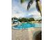 Relaxing freeform community pool with a waterslide and surrounding patio at 18135 Canal Pointe St, Tampa, FL 33647