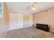 Spacious bedroom with double closets and ceiling fan at 2285 Israeli Dr # 29, Clearwater, FL 33763