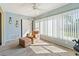 Bedroom with window, ceiling fan, and neutral decor at 2285 Israeli Dr # 29, Clearwater, FL 33763