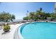 Community pool with water view and comfortable lounge chairs at 4141 Bayshore Blvd # 1003, Tampa, FL 33611