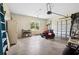 Spacious garage with golf cart and lawn mower storage at 36431 Florrie Mae Ln, Dade City, FL 33523