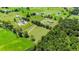 Aerial view of a house with a large green lawn and surrounding trees at 36431 Florrie Mae Ln, Dade City, FL 33523