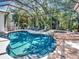 Inviting pool and spa with screened enclosure at 15704 Cheston Ct, Tampa, FL 33647