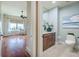 Powder room with toilet and vanity at 130 Riviera Dunes Way # 403, Palmetto, FL 34221