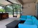 Relaxing screened patio with sectional sofa and wet bar at 10308 Holland Rd, Riverview, FL 33578
