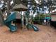 Community playground with a playset and wood chips at 10308 Holland Rd, Riverview, FL 33578