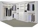 Spacious walk-in closet with custom shelving, drawers, and ample hanging space for organized storage at 33346 Kateland Dr, Wesley Chapel, FL 33545