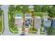 Aerial view showing home with solar panels, pool, and large backyard at 4504 Horseshoe Pick Ln, Valrico, FL 33594