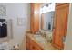 Bathroom with granite countertops and updated cabinets at 4504 Horseshoe Pick Ln, Valrico, FL 33594