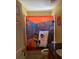Bathroom with toilet, sink, and a graphic shower curtain at 32502 Summerglade Dr, Wesley Chapel, FL 33545