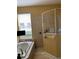 Bathroom with soaking tub and walk-in shower at 32502 Summerglade Dr, Wesley Chapel, FL 33545