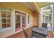 Relaxing screened porch with fire pit and outdoor seating at 184 Valencia Cir, St Petersburg, FL 33716