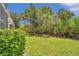 Private backyard space with lush landscaping and a view of trees at 184 Valencia Cir, St Petersburg, FL 33716