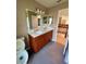 Bathroom boasts a double vanity and updated fixtures at 4031 Quail Briar Dr, Valrico, FL 33596