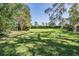 Large grassy backyard with mature trees at 37700 Neukom Ave, Zephyrhills, FL 33541