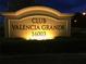 Illuminated entrance sign for Club Valencia Grande at 15953 Cobble Mill Dr, Wimauma, FL 33598