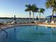 Relaxing pool area with lake view and palm trees at 15953 Cobble Mill Dr, Wimauma, FL 33598
