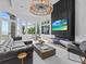Living room with sectional sofa, fireplace, and ocean views at 780 Eldorado Ave, Clearwater, FL 33767