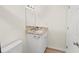 Clean bathroom with granite vanity and walk-in shower at 8738 N Tangerine Pl, Tampa, FL 33617