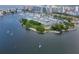 Aerial view of a marina, park, and waterfront area at 707 S Gulfstream Ave # 602, Sarasota, FL 34236