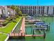 Private boat docks, providing convenient access to the water at 240 Windward Psge # 605, Clearwater Beach, FL 33767