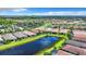 Aerial perspective showcasing a beautiful community with various amenities at 15503 Corona Del Mar Dr, Wimauma, FL 33598
