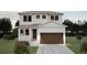 Two-story house with brown garage door and landscaping at Lot 96 Bird St., Tampa, FL 33604