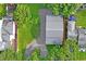 Aerial view of a lot with a large metal building at 2395 19Th St, Sarasota, FL 34234