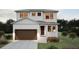 Two-story house with brown garage door and light-colored exterior at Lot 95 Bird St., Tampa, FL 33604