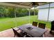 Relaxing screened patio with table and chairs at 20006 Nob Oak Ave, Tampa, FL 33647