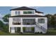 Back view of a modern home with large sliding doors and a balcony at 2221 S Occident St, Tampa, FL 33629