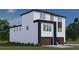 Modern two-story home with dark brown garage doors and a metal railing at 2221 S Occident St, Tampa, FL 33629