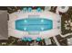 Community pool and surrounding areas viewed from above at 3782 Maxwell Park Dr, Sun City Center, FL 33573