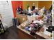 A cluttered kitchen with light wood cabinets and countertops at 4605 N 39Th St # 1/2, Tampa, FL 33610