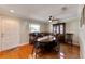 Formal dining room with hardwood floors and a charming hutch at 636 Yardarm Dr # 636, Apollo Beach, FL 33572