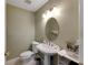 Half bathroom with pedestal sink and toilet at 636 Yardarm Dr # 636, Apollo Beach, FL 33572