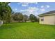 Spacious backyard with lush lawn and mature trees at 2303 Hannah N Way, Dunedin, FL 34698