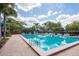 Inviting community swimming pool surrounded by lush landscaping at 1134 S Pointe Alexis Dr, Tarpon Springs, FL 34689