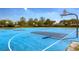 Blue basketball court with multiple hoops at 4008 Greenmark Ln, Valrico, FL 33596