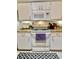 Clean kitchen featuring white appliances, granite countertops, and ample storage space at 761 Tremont Greens Ln # 61, Sun City Center, FL 33573