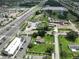 Aerial view showing property location near highway and businesses at 11348 Pine St, Riverview, FL 33578