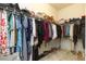 Spacious walk-in closet, well-organized with hanging rods and shoe shelves at 5056 Suncatcher Dr, Wesley Chapel, FL 33545