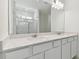 Double vanity bathroom with quartz countertop and large mirror at 2996 Forest Meadow Ave, Valrico, FL 33594