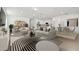 Open living room and kitchen with modern furniture at 3008 Forest Meadow Ave, Valrico, FL 33594