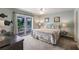 Bright bedroom with a ceiling fan and sliding glass doors to a balcony at 210 Lakeview Dr, Anna Maria, FL 34216