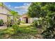 Backyard with a shed and lush landscaping, offering privacy and potential for gardening at 8816 Ascot Ct, Tampa, FL 33634